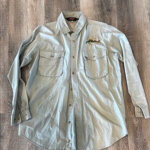 Redington Light green grey  Button-Up Shirt with Fish Embroidery sz m